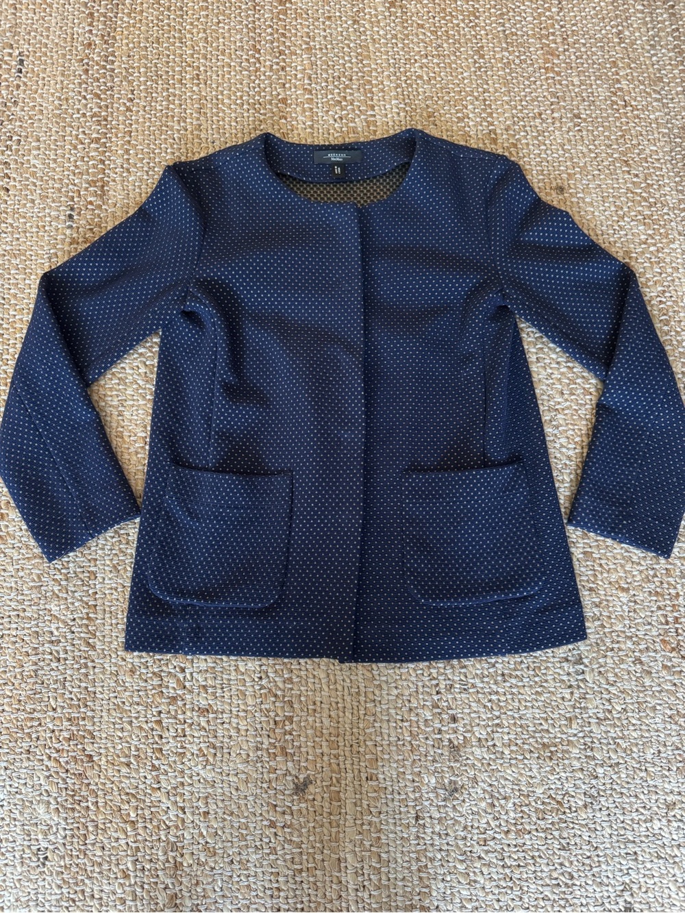 Weekend Max Mara polka dot navy blue short jacket. Women Small
